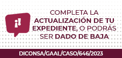 Actualiza tu expediente, o causarás baja